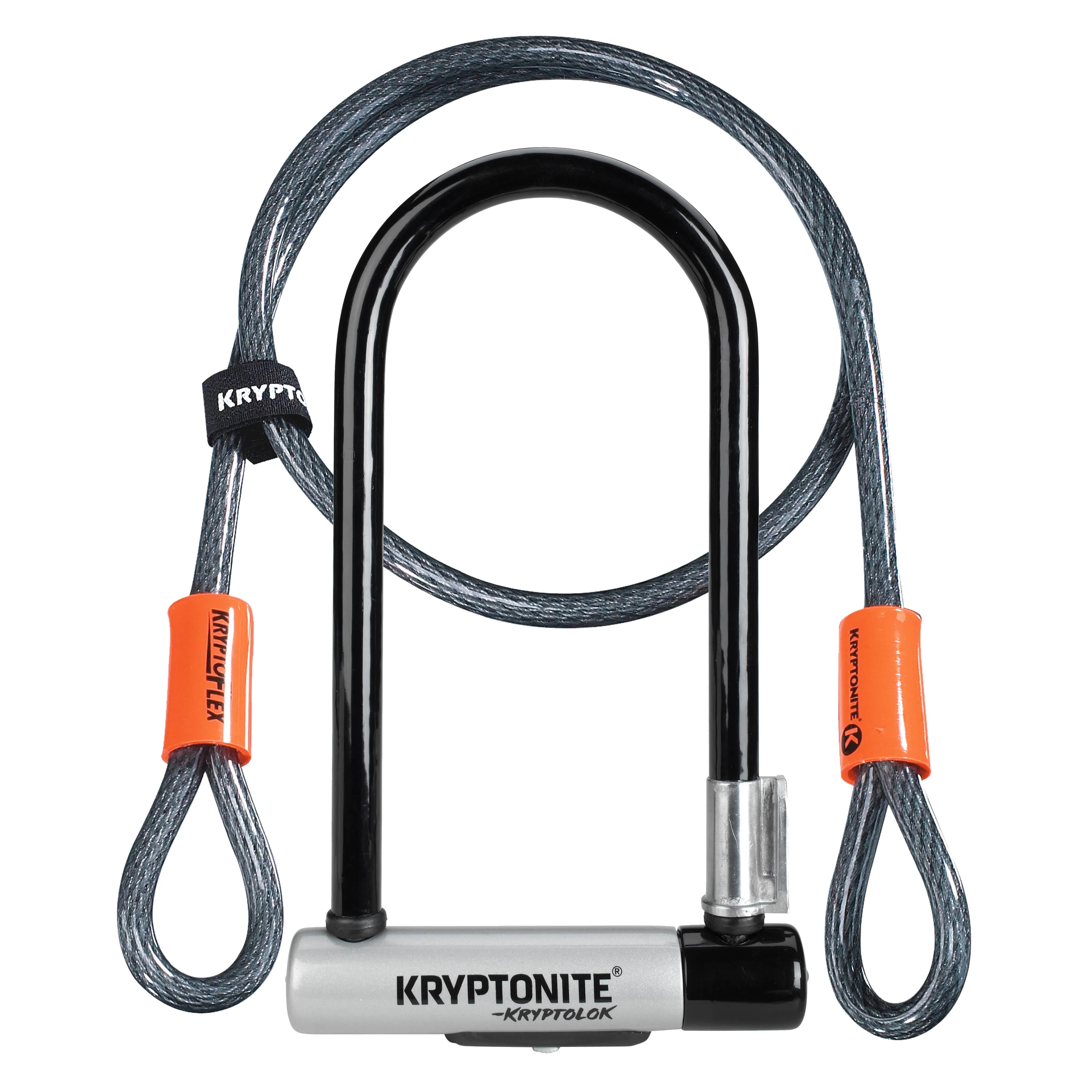 מנעול לאופניים קריפטולוק Kryptonite New U KryptoLok STD + Cable אפור - Bikes Online