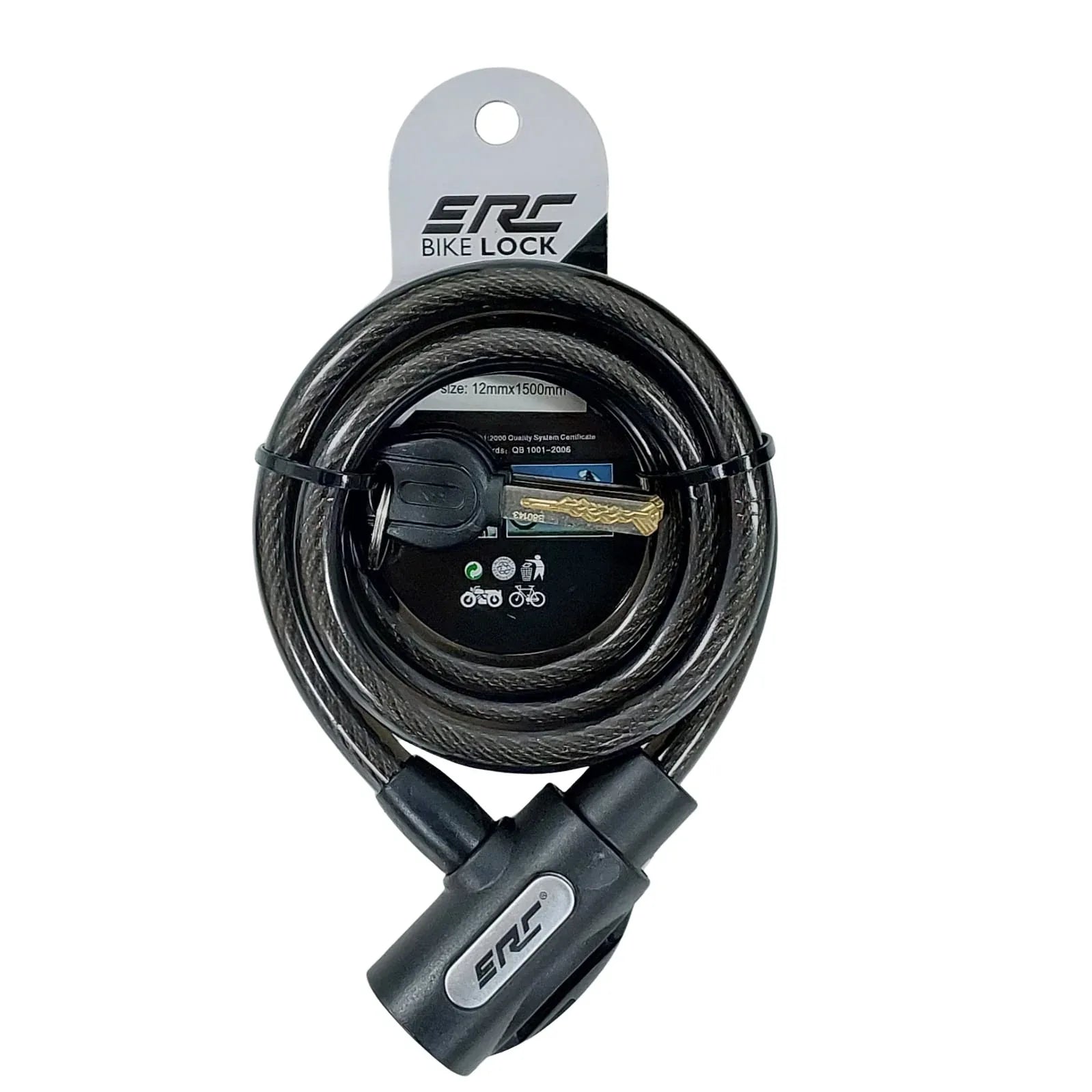 מנעול כבל מפתח ERC TY-570-2 150X12 - Bikes Online