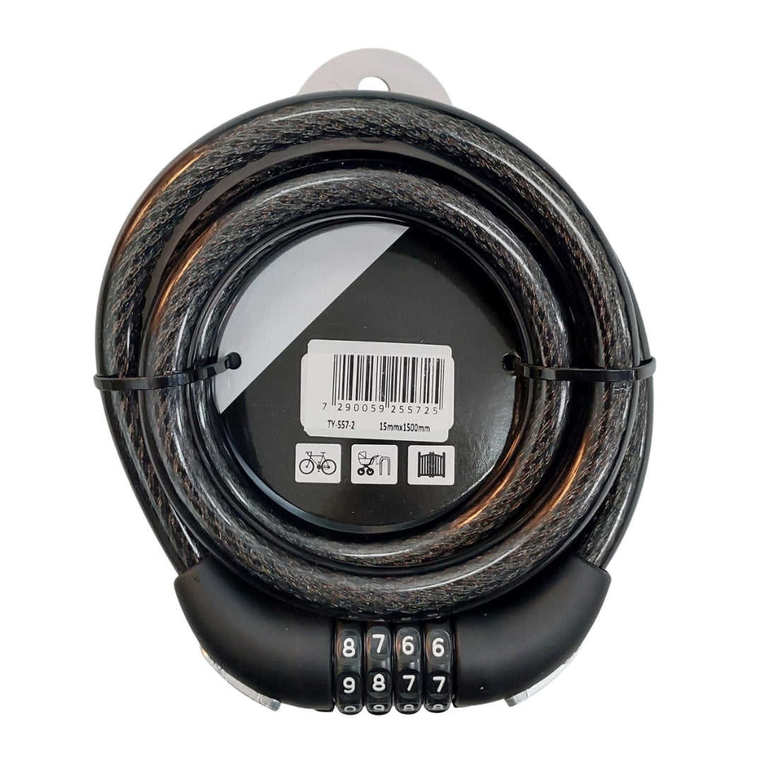 מנעול כבל קומבינציה ERC TY-577-2 150X15