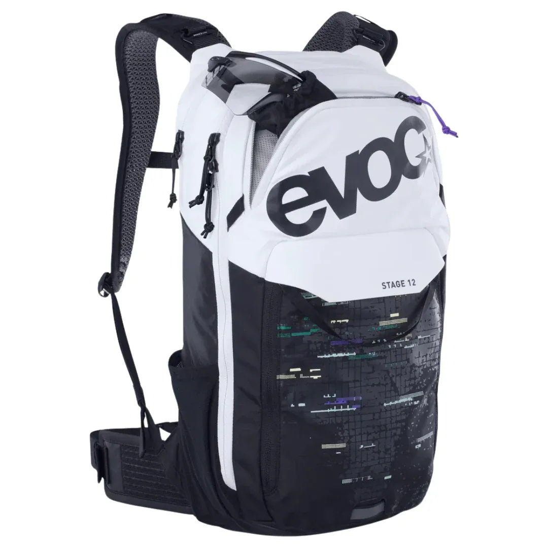 תיק רכיבה וטיולים 12 ליטר אבוק Evoc Stage 12 שחור-לבן - Bikes Online