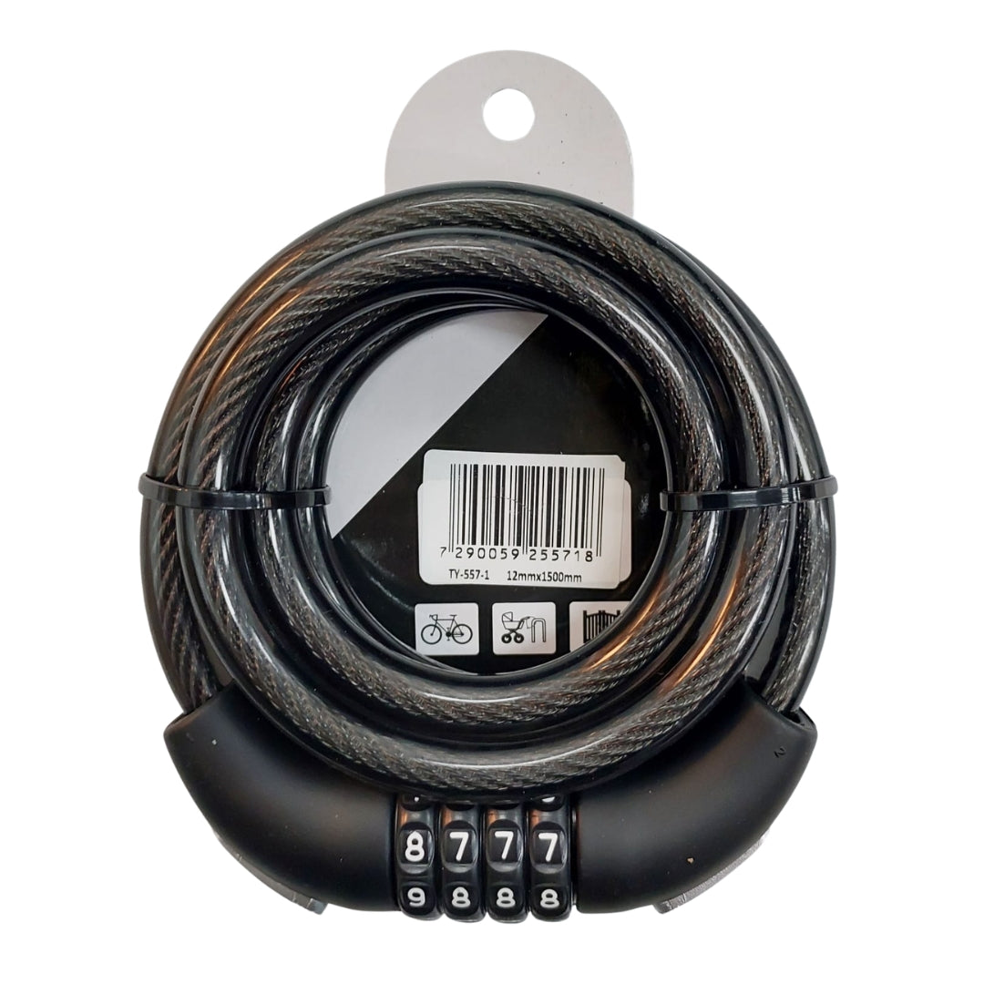 מנעול כבל קומבינציה ERC TY-577-1 150X12