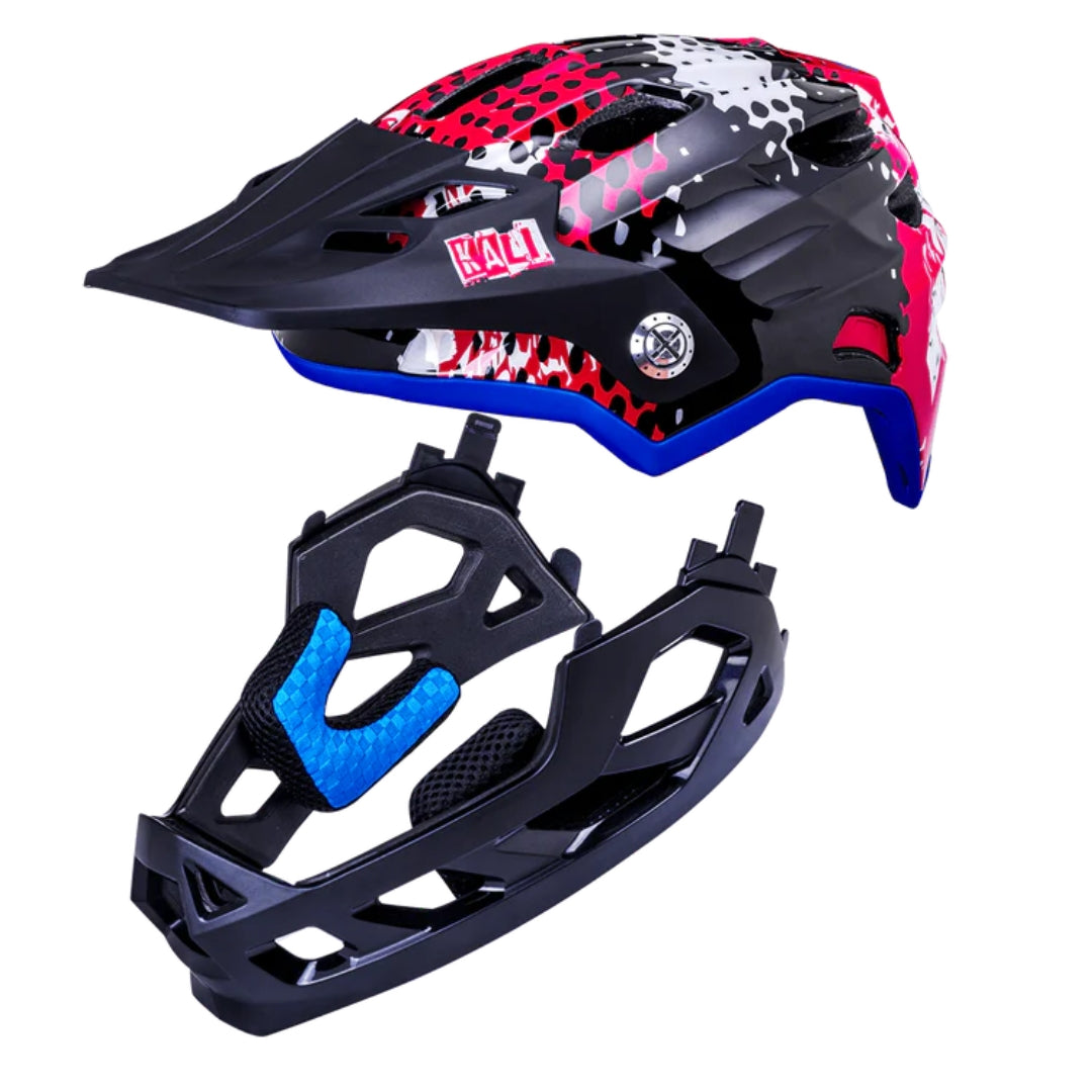 קסדה מלאה לאופניים לילדים פול פייס קאלי אדום כחול Kali Maya Full Face Child