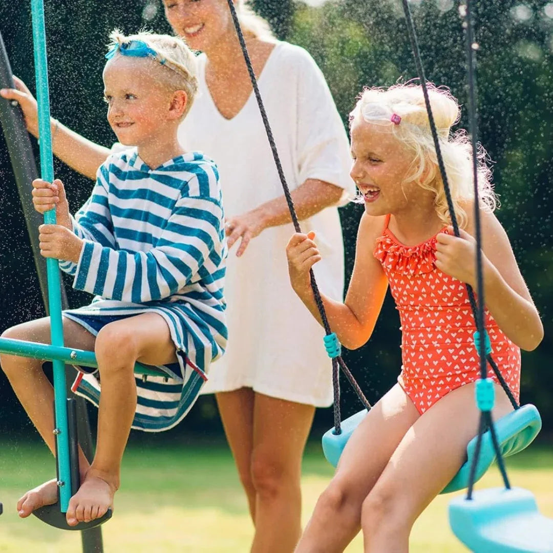 נדנדה משולשת עם מרססת מים לילדים לגינה פלאם Plum Premium Metal Double Swing & Glider With Mist - Bikes Online