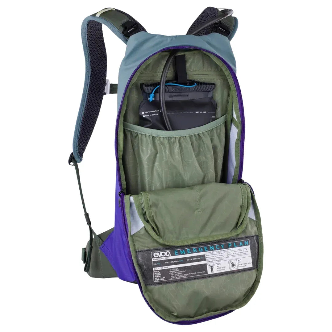 תיק רכיבה וטיולים + שלוקר 6 ליטר אבוק Evoc Stage 6 סגול-זית - Bikes Online