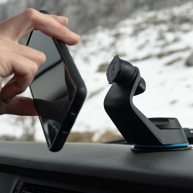 התקן מעמד לטלפון לרכב חיבור וואקום Quad Lock Car Suction Mount