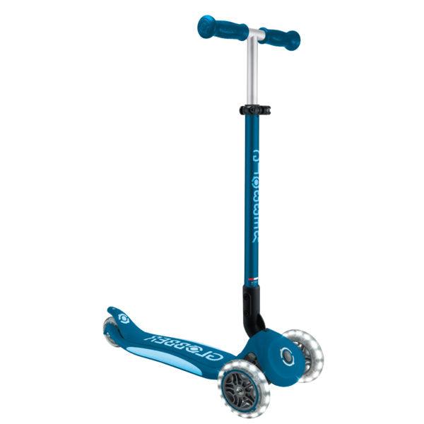 קורקינט לילדים עלית לייטס מתקפל עם אורות גלובר Globber Elite Lights