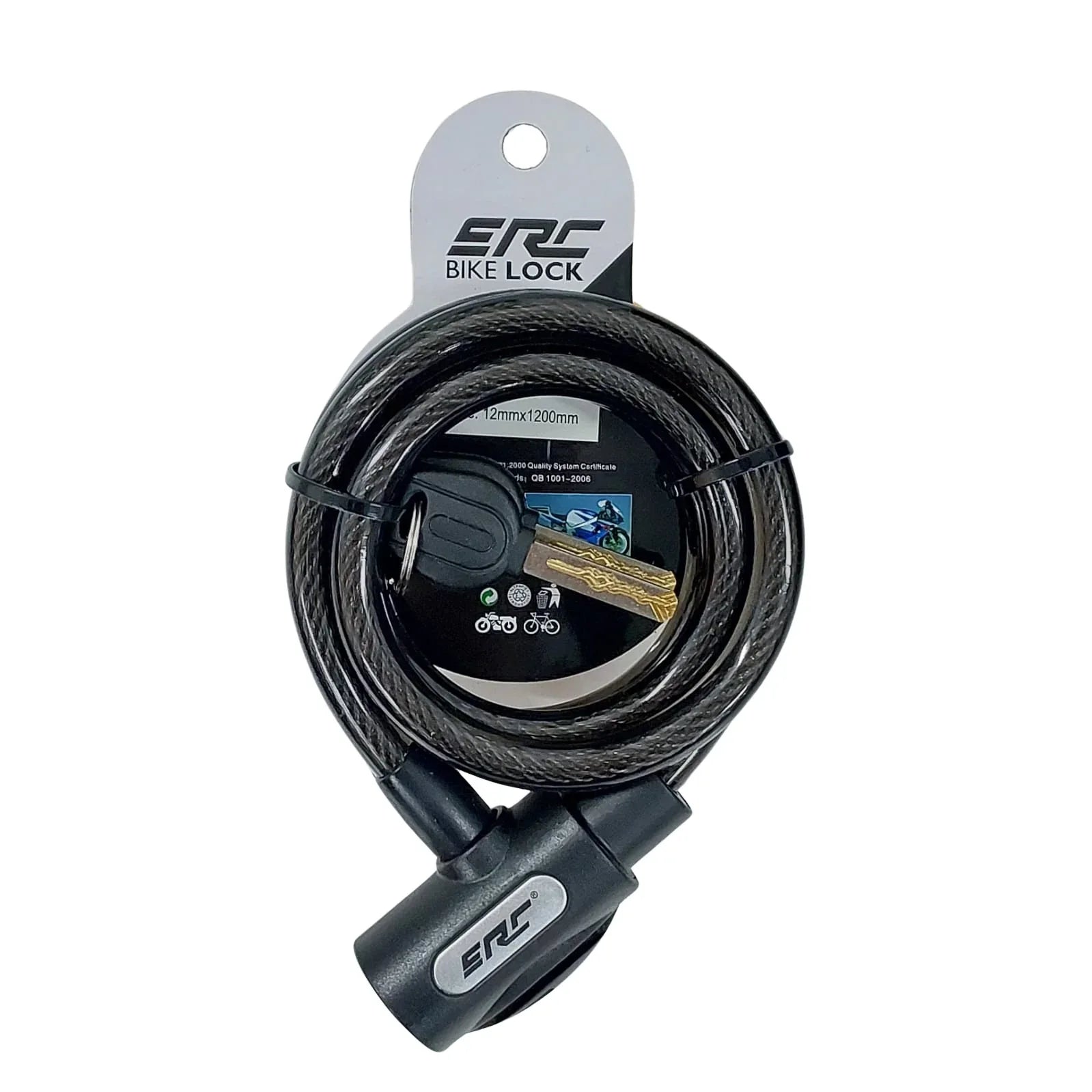 מנעול כבל מפתח ERC TY-570-1 120X12 - Bikes Online