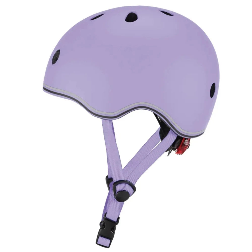 קסדה לאופניים לתינוקות עם אור אחורי סגול פסטל Globber