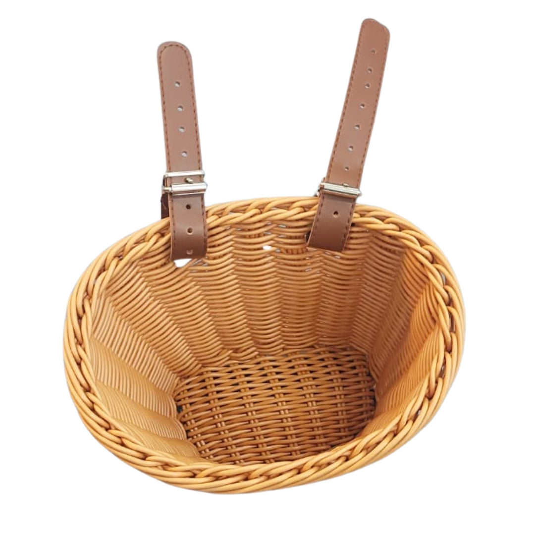 סלסלה צבעונית דמוי-קש לאופני ילדים