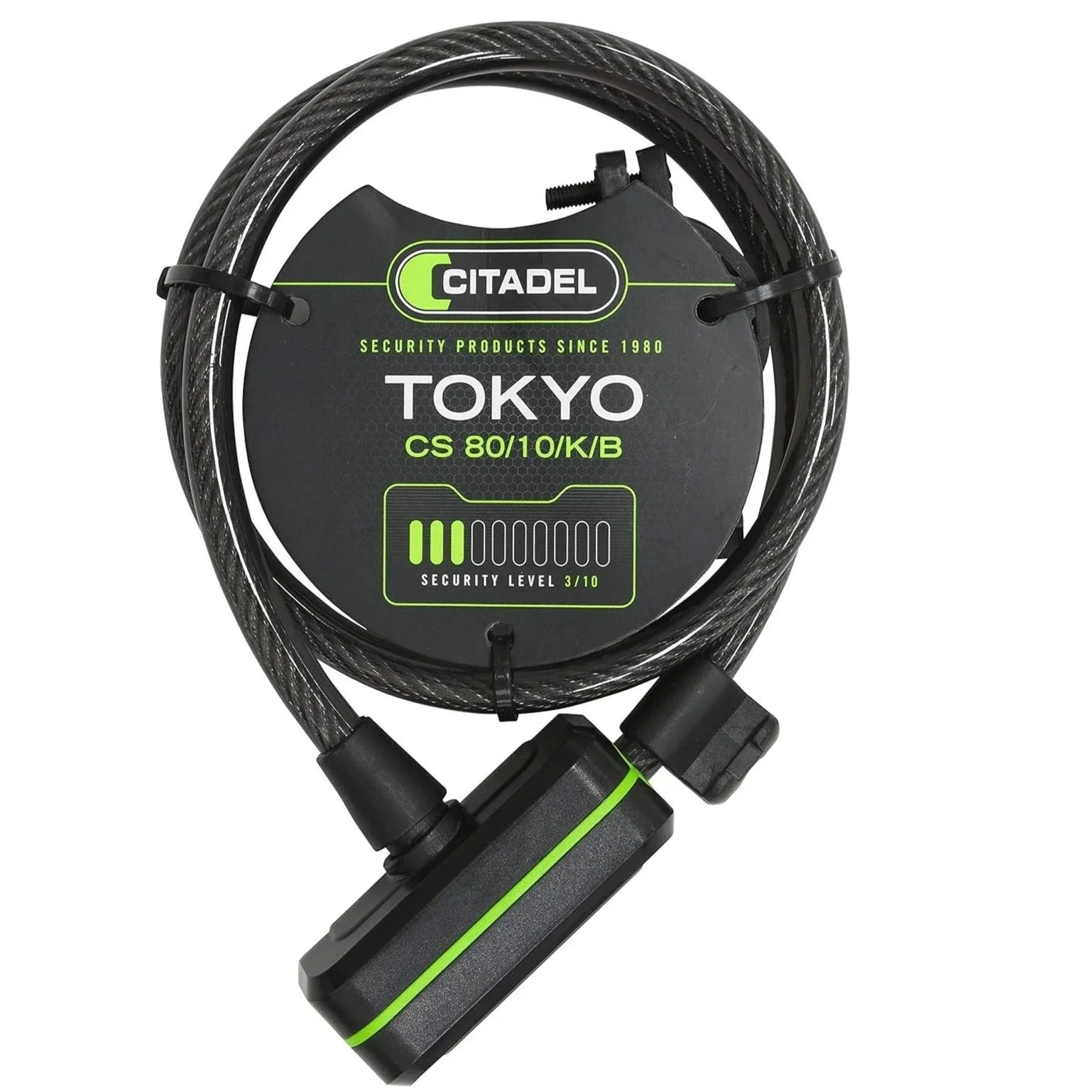 מנעול כבל CITADEL TOKYO 80x10 רמה 3 - Bikes Online