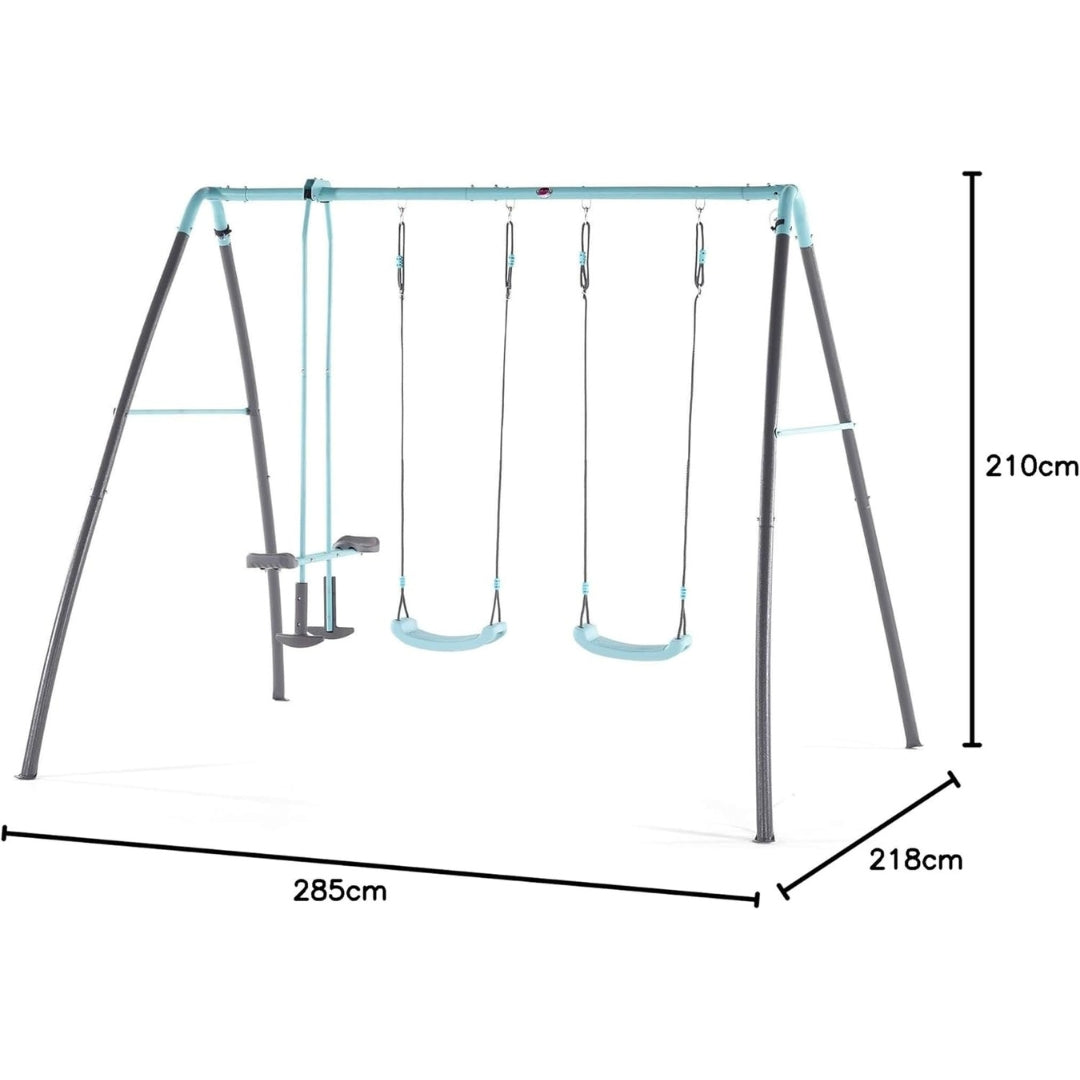 נדנדה משולשת עם מרססת מים לילדים לגינה פלאם Plum Premium Metal Double Swing & Glider With Mist