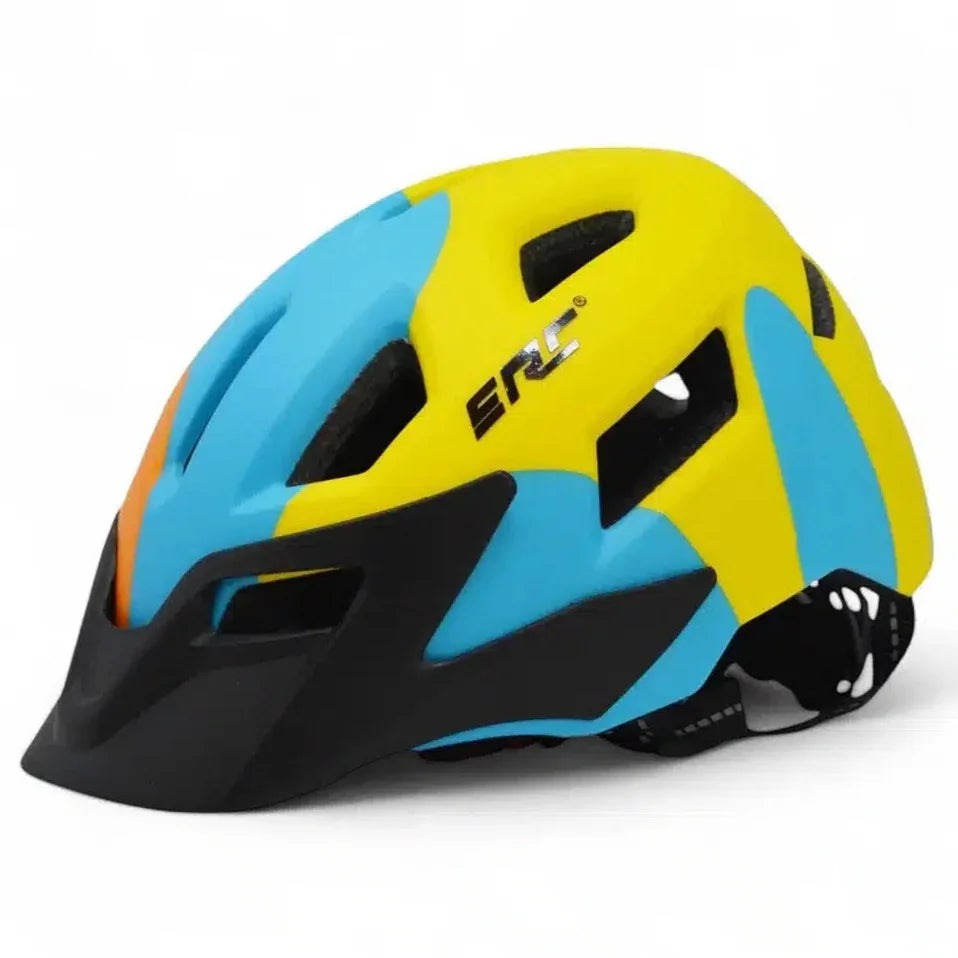 קסדת אופניים לילדים ונוער תכלת צהוב כתום ERC HT-45 - Bikes Online