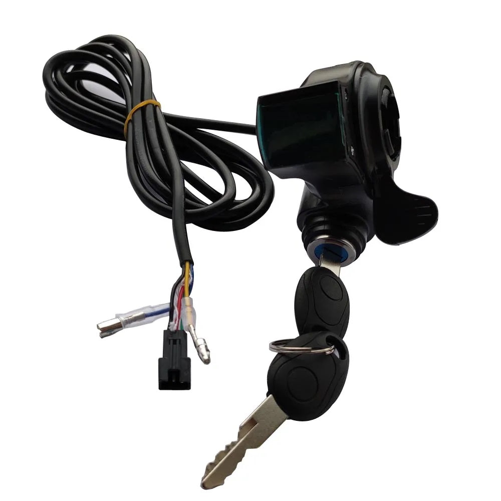 ידית גז עם סוויץ וצג מצב סוללה לאופניים