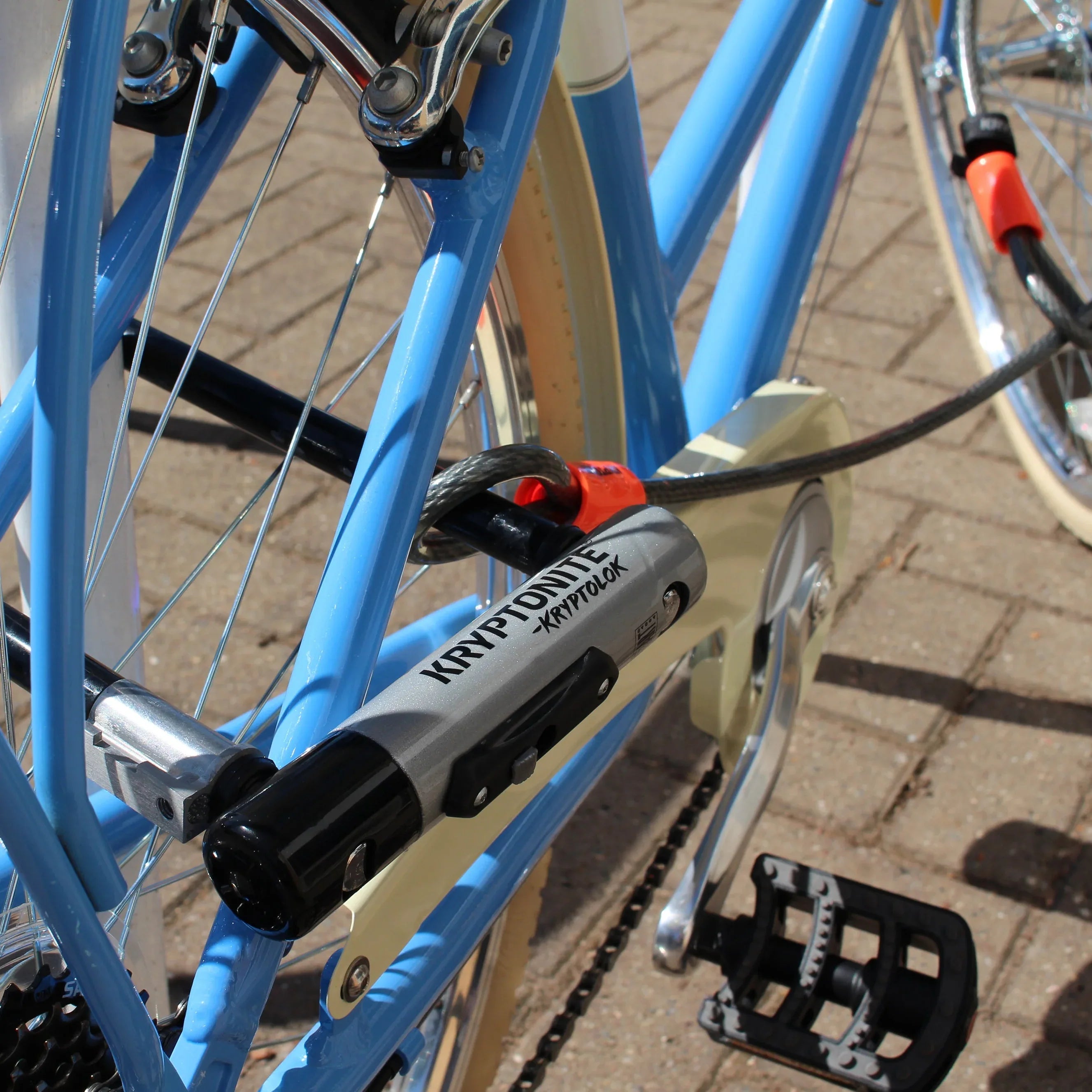מנעול לאופניים קריפטולוק Kryptonite New U KryptoLok STD + Cable אפור - Bikes Online