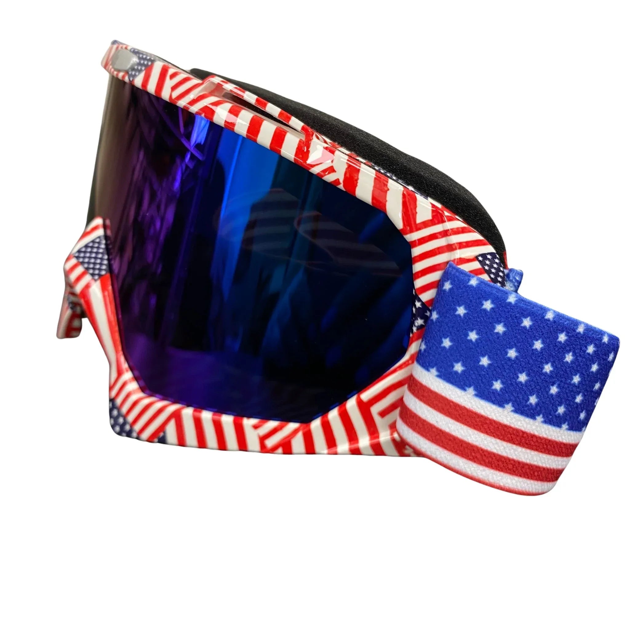 משקפי אבק ומגן מקצועיים לספורט אתגרי עיצוב דגל אמריקה PRO SPEED - Bikes Online