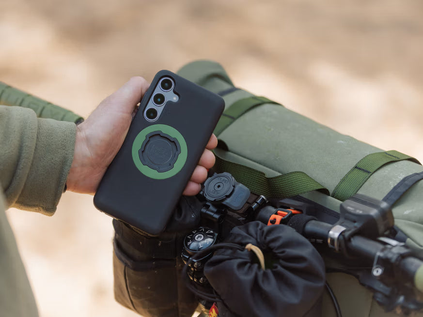 התקן מעמד מתכוונן לטלפון עם חיבור לסטם לאופניים Quad Lock Stem Cap Mount Adjustable