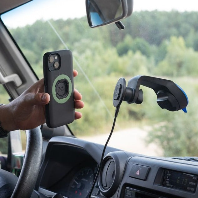 התקן מעמד לטלפון לרכב חיבור וואקום Quad Lock Car Suction Mount