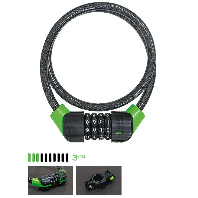 מנעול כבל קומבינציה CITADEL TOKYO 80x10 רמה 3 - Bikes Online