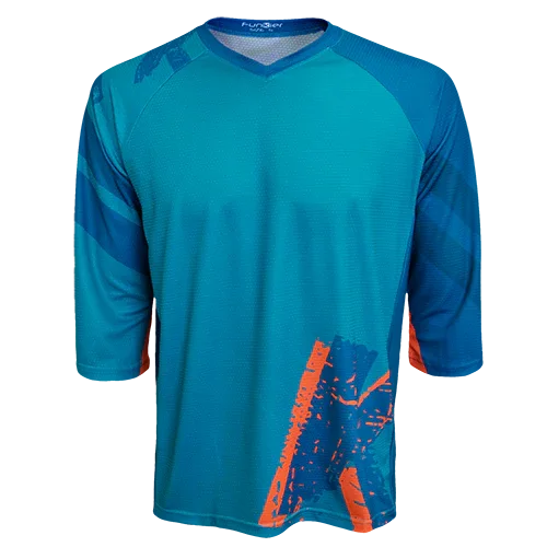 חולצת רכיבה פרי-רייד ארוכה לגברים פאנקייר Funkier Dolomiti JE846-L Green & orange - Bikes Online