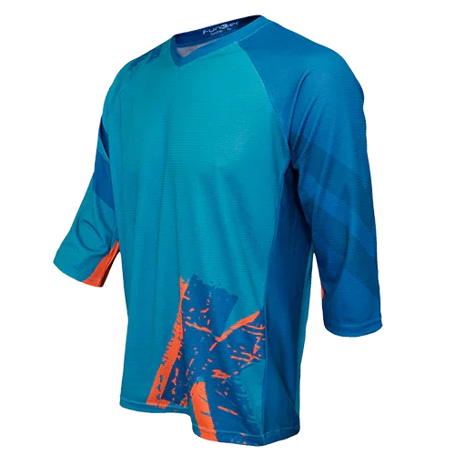 חולצת רכיבה פרי-רייד ארוכה לגברים פאנקייר Funkier Dolomiti JE846-L Green & orange - Bikes Online