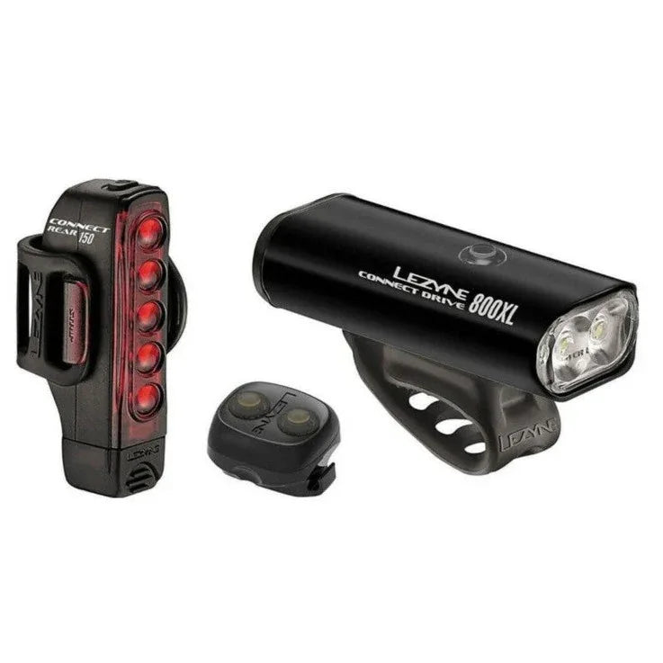 סט פנס קדמי ואחורי כולל שלט אלחוטי Lezyne Connect Drive - Bikes Online