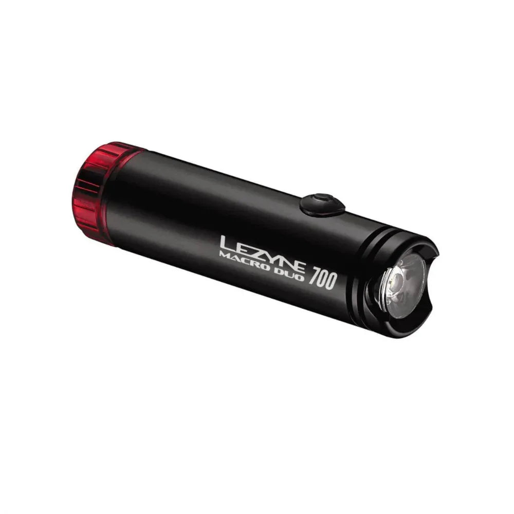 פנס קדמי נטען עם נצנץ אחורי Lezyne Macro Drive Duo 700l y11 - Bikes Online