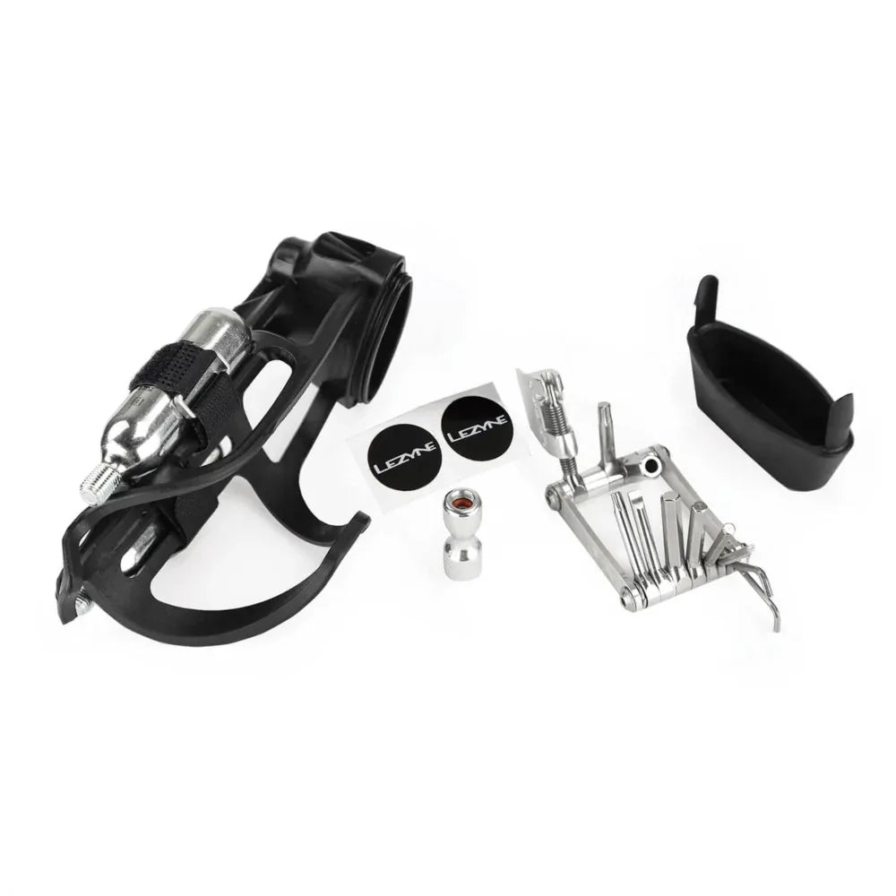 מתקן לבקבוק עם תא אחסנה כניסה מימין Lezyne Flow Storage Cage - Bikes Online