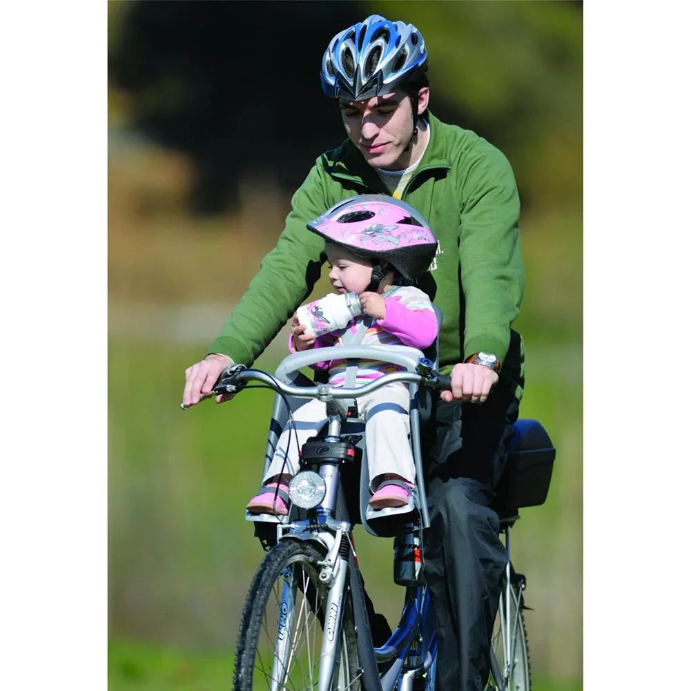 כסא קדמי לילד לאופניים עם חיבור קדמי Polisport BILBY JR אפור/בז - Bikes Online