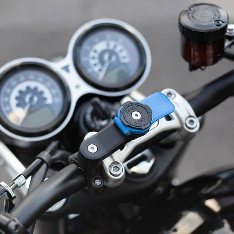 התקן מעמד לטלפון עם חיבור לכידון האופנוע Quad Lock Motorcycle Handlebar Mount - Bikes Online