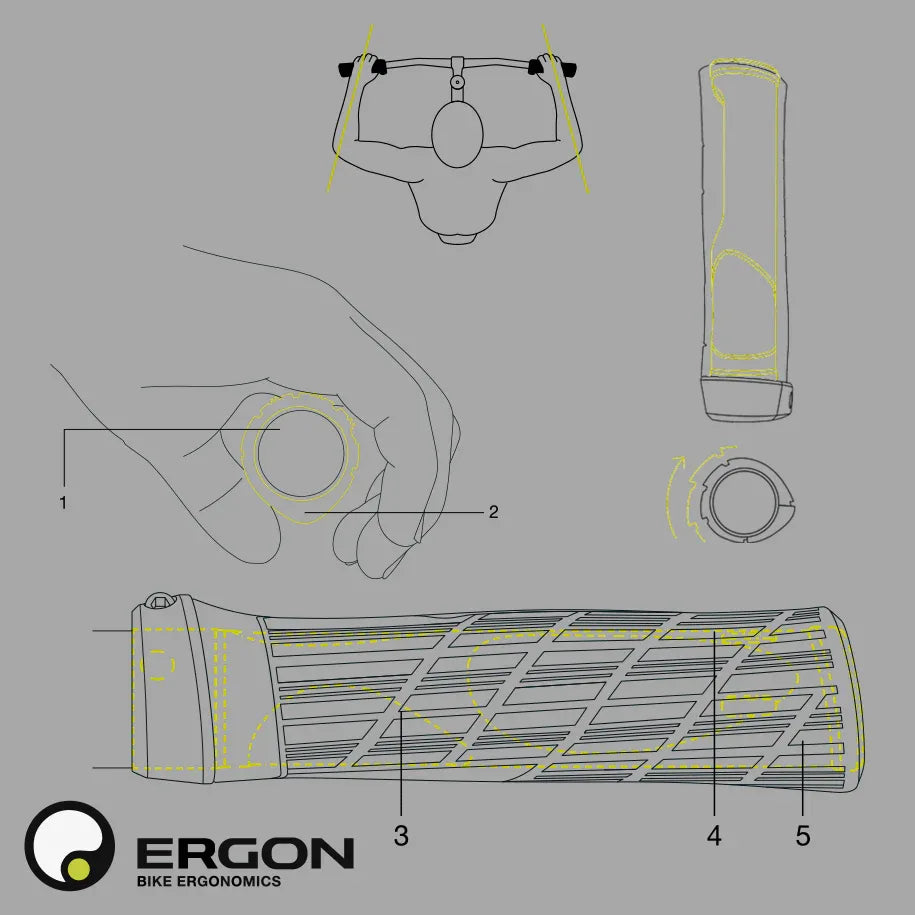 ידיות כידון גריפים מקצועיים ארגונומיים ERGON GE1 Evo - Bikes Online