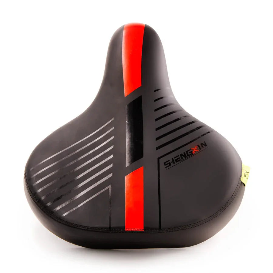 אוכף רחב רך ונוח לאופניים עירוניים וחשמליים עם פס שחור - Bikes Online