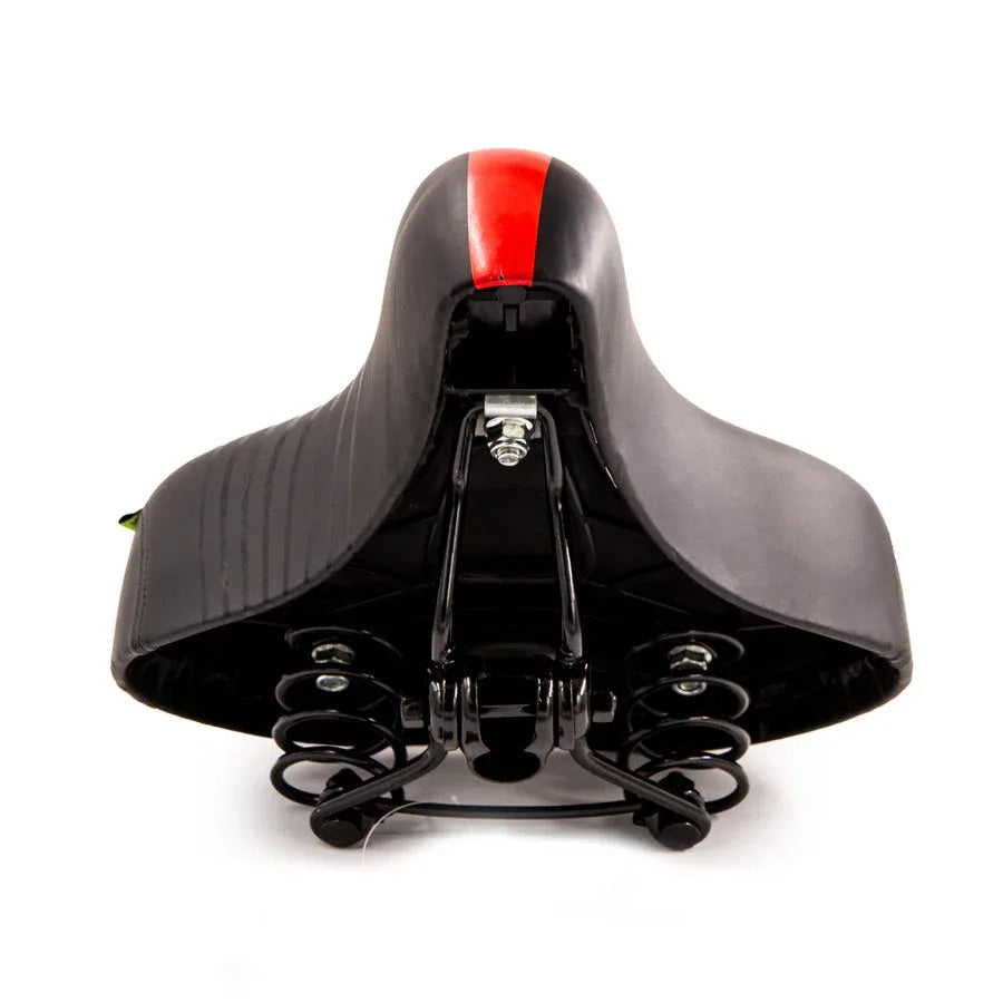 אוכף רחב רך ונוח לאופניים עירוניים וחשמליים עם פס שחור - Bikes Online