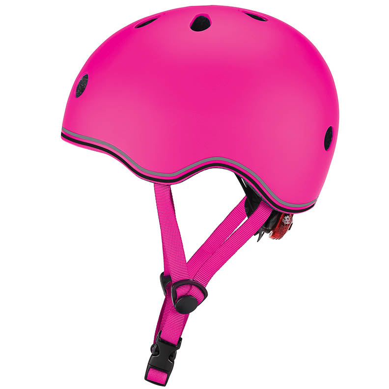 קסדה לאופניים לתינוקות עם אור אחורי ורוד זוהר Globber