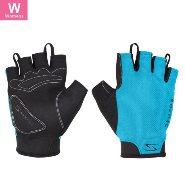 כפפות רכיבה לנשים Serfas Starter קצרות וורוד/טורקיז/שחור