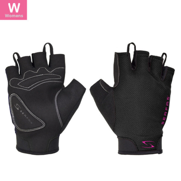 כפפות רכיבה לנשים Serfas Starter קצרות וורוד/טורקיז/שחור