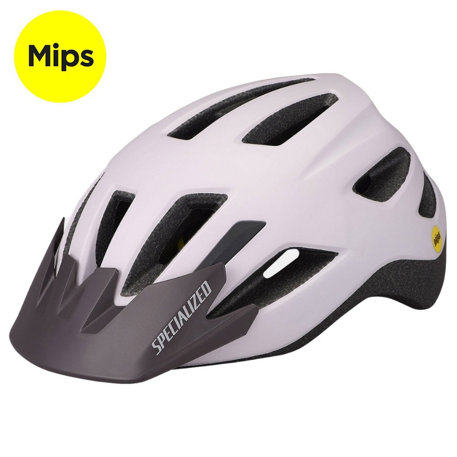 קסדה לאופניים לנוער SPECIALIZED עם הגנת מיפס MIPS ופנס לד Shuffle לבן סגלגל