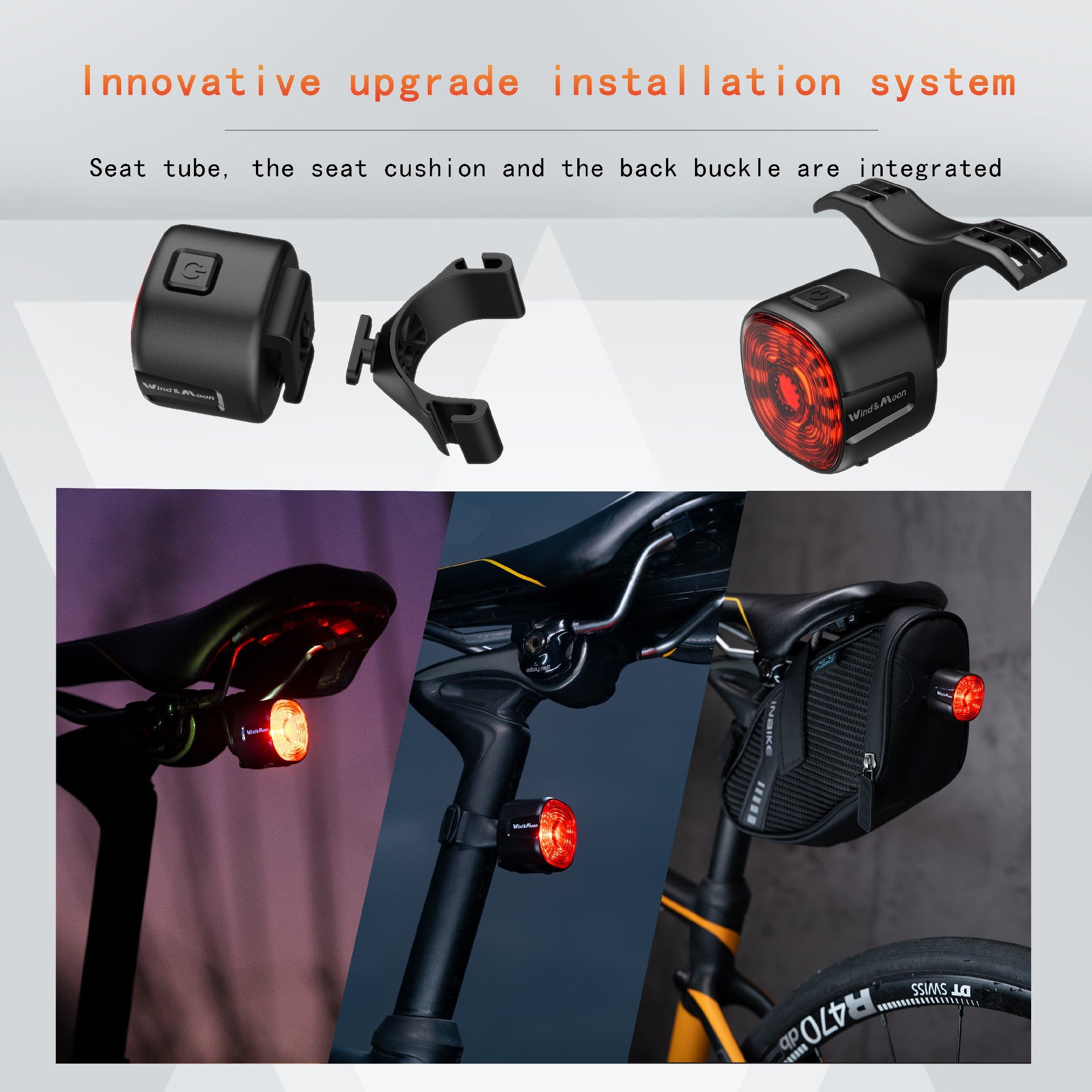 פנס אחורי לאופניים נצנץ צבעוני ERC Bike Light WT09 RGB
