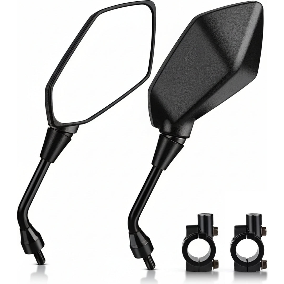 זוג מראות לאופניים\אופנוע רחבות להתקנה בחיבור לכידון