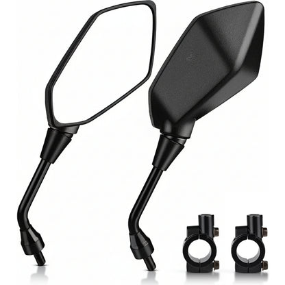 זוג מראות לאופניים\אופנוע רחבות להתקנה בחיבור לכידון