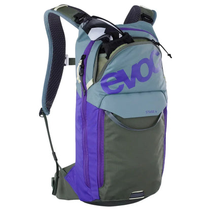 תיק רכיבה וטיולים + שלוקר 6 ליטר אבוק Evoc Stage 6 סגול-זית - Bikes Online
