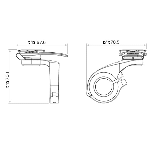 התקן מעמד לטלפון עם חיבור לכידון אופניים Quad Lock Out Front