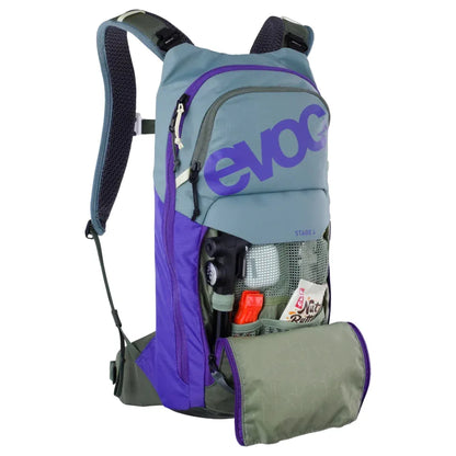 תיק רכיבה וטיולים + שלוקר 6 ליטר אבוק Evoc Stage 6 סגול-זית - Bikes Online