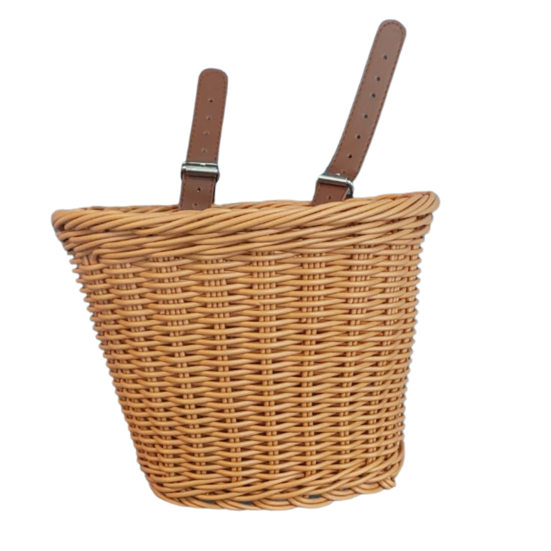 סלסלה צבעונית דמוי-קש לאופני ילדים