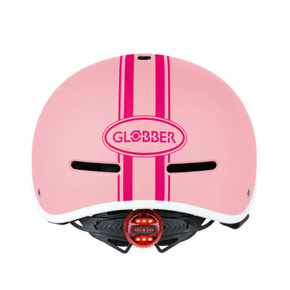 קסדה לאופניים לילדים עם אור אחורי ורוד Globber Master - Bikes Online