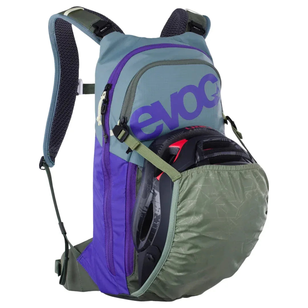 תיק רכיבה וטיולים + שלוקר 6 ליטר אבוק Evoc Stage 6 סגול-זית - Bikes Online