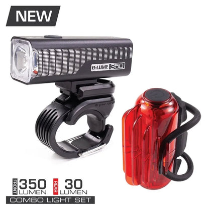 סט פנסים לאופניים קדמי + אחורי SERFAS E-Lume 350 + Cosmo 30
