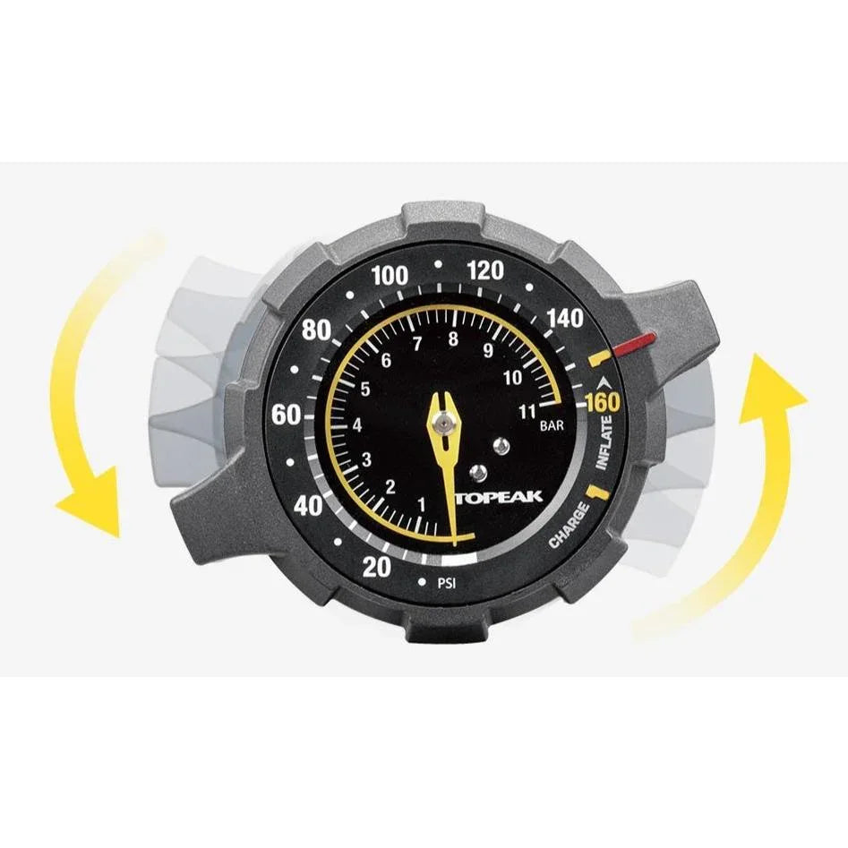 משאבת רצפה לאופניים עם מד לחץ ותא אויר לטיובלס טופיק Topeak JoeBlow® BOOSTER - Bikes Online