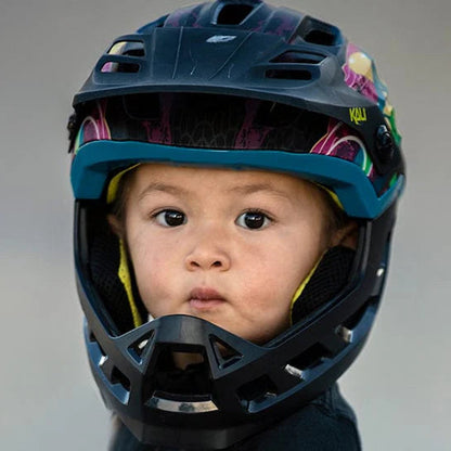 קסדה מלאה לאופניים לילדים פול פייס קאלי ורוד-כחול Kali Maya Full Face Child