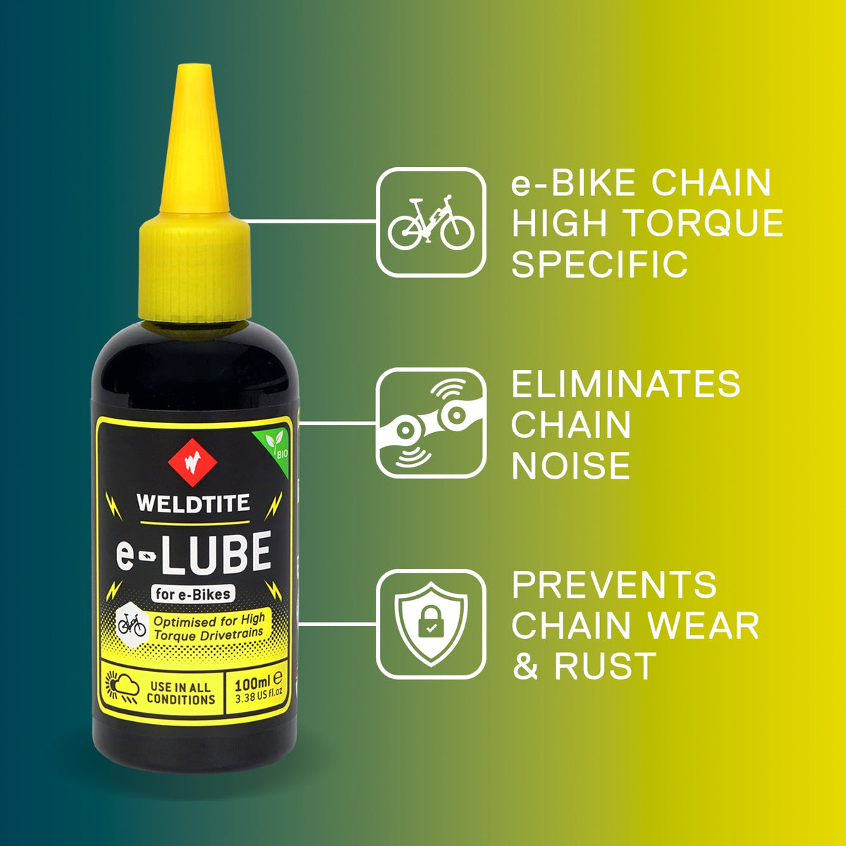 שמן מומנט גבוה וולדטייט 100 מ"ל טיפות WELDTITE e-Lube