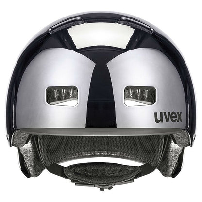 קסדת אופניים Uvex HLMT 5 Chrome אפור ניקל